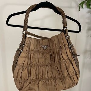 Prada Khaki Tessuto Nylon Gaufre Hobo